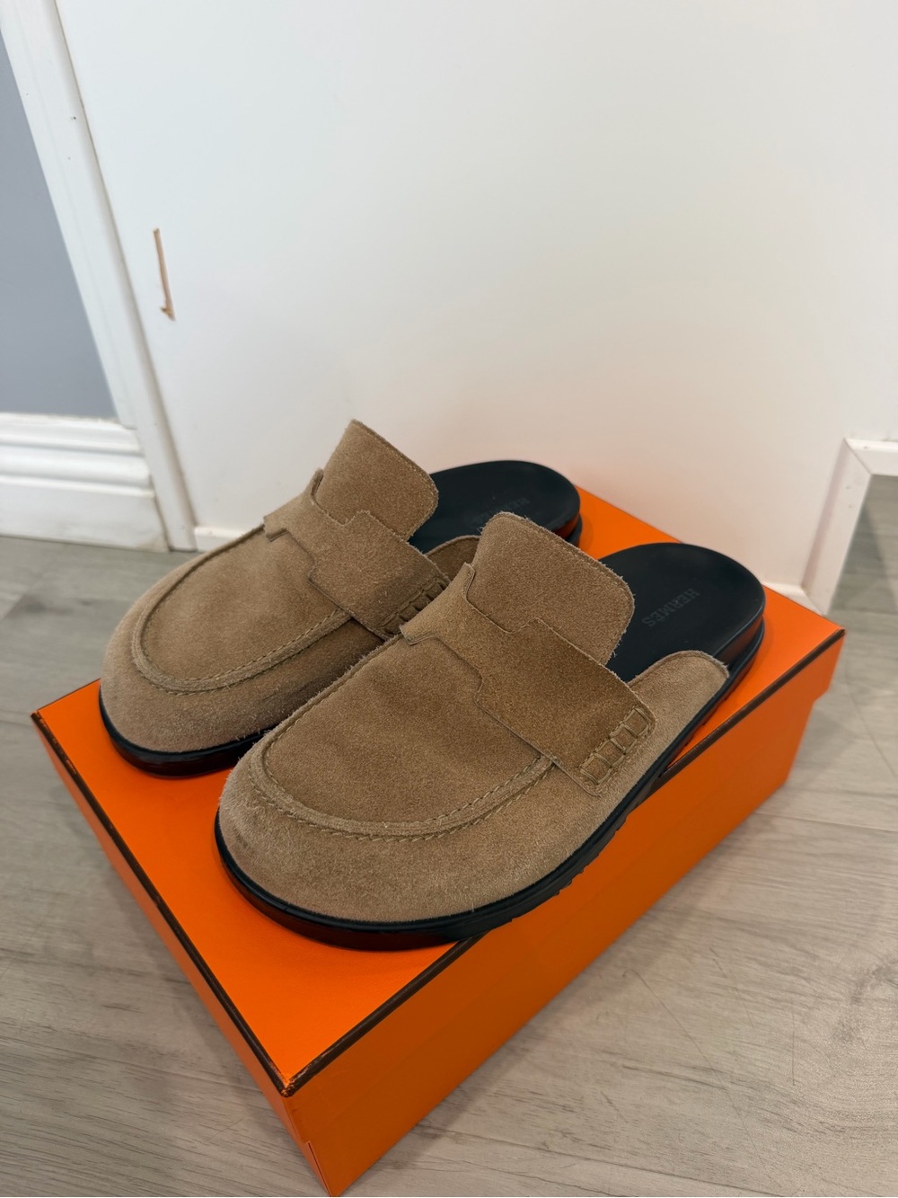 Hermes Beige Suede Go Mules Clogs - Picture 5 of 10
